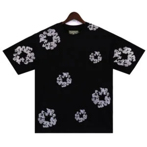 Denim Tears Black Cotton Wreath T-Shirt White Print