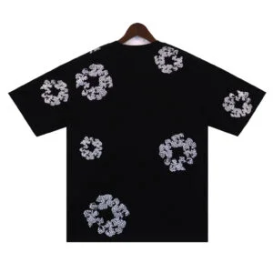 Denim Tears Black Cotton Wreath T-Shirt White Print