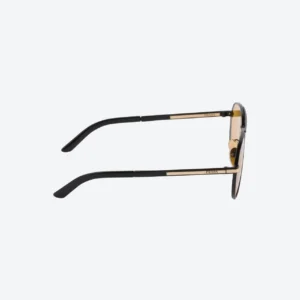 Yellow Hexagonal Sunglasses - Black-and-Gold Frame