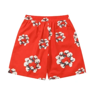 Denim Tears Cotton Wreath Shorts Red Bold Statement