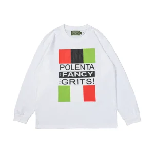 Denim Tears Polenta Fancy Grits Long Sleeve T-Shirt White