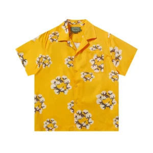 Denim Tears Cotton Wreath Short Sleeve Shirt Yellow Bright Resort