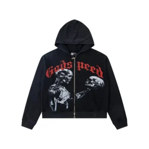 Godspeed Mechanical Skull Zip-Up Hoodie – Black