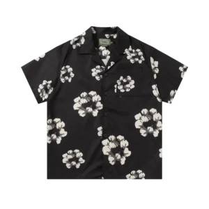 Denim Tears Cotton Wreath Short Sleeve Shirt Black Core Resort