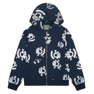 Denim Tears Cotton Wreath Zip Hoodie Black