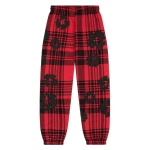 Denim Tears Cotton Wreath Plaid Sweatpants Red