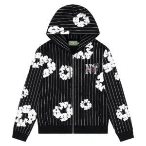 Denim Tears Cotton Wreath Zip Hoodie Black Stripe