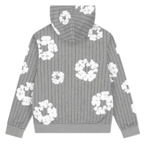 Denim Tears Cotton Wreath Zip Hoodie Grey Stripe