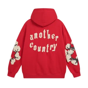 Denim Tears “Another Country” Cotton Wreath Hoodie Red