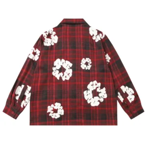 Denim Tears Cotton Wreath Plaid Long Sleeve Shirt Red Classic Check