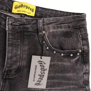 Godspeed Panel Monogram Jeans Gray