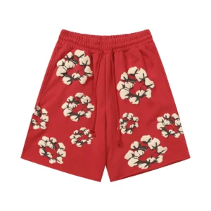 Denim Tears Cotton Wreath Shorts Red