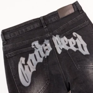 Godspeed Distressed Logo Denim Jeans Black