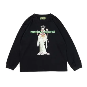 Denim Tears Graphic Statue Long Sleeve T-Shirt Black