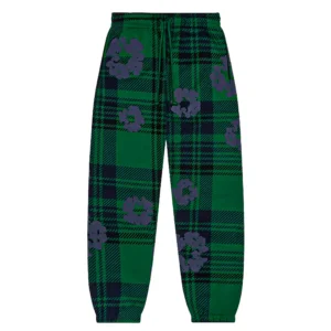 Denim Tears Cotton Wreath Plaid Sweatpants Green