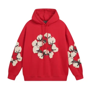 Denim Tears “Another Country” Cotton Wreath Hoodie Red