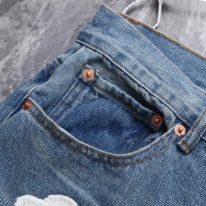 Denim Tears Cotton Wreath Denim Shorts Light Blue