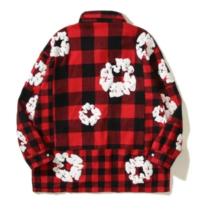 Denim Tears Cotton Wreath Plaid Shirt Red