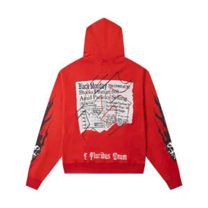 Godspeed Newspaper Skull Hoodie Red