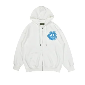 Denim Tears Cotton Wreath Zip Hoodie White