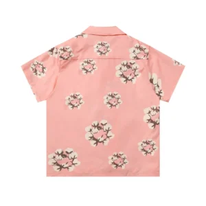Denim Tears Cotton Wreath Short Sleeve Shirt Pink Soft Tone