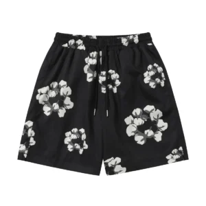 Denim Tears Cotton Wreath Shorts Black Core Essential