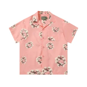 Denim Tears Cotton Wreath Short Sleeve Shirt Pink Soft Tone