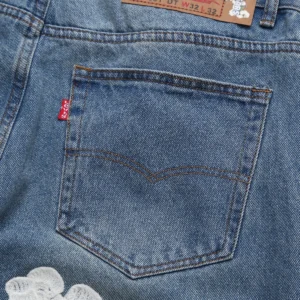 Denim Tears Cotton Wreath Denim Shorts Light Blue