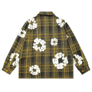 Denim Tears Cotton Wreath Plaid Long Sleeve Shirt Yellow Vintage Check
