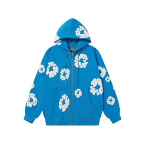 Denim Tears Cotton Wreath Zip Hoodie Blue