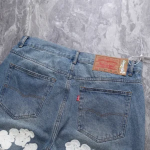 Denim Tears Cotton Wreath Denim Shorts Light Blue