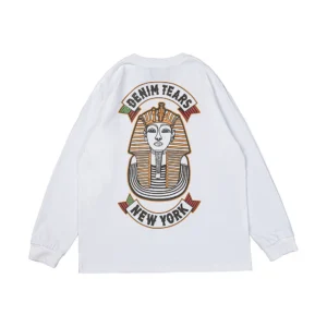 Denim Tears Pharaoh Graphic Long Sleeve T-Shirt White