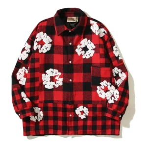Denim Tears Cotton Wreath Plaid Shirt Red