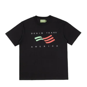 Denim Tears America Flag Logo T-Shirt Black