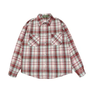 Denim Tears Cotton Wreath Plaid Flannel Shirt Red