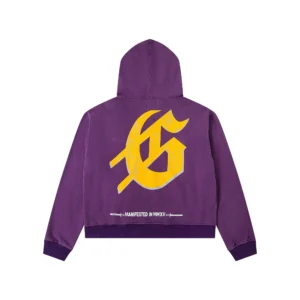 Godspeed Statue Zip-Up Hoodie Purple