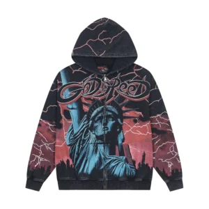 Godspeed Liberty Lightning Zip Hoodie Red