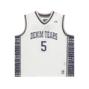 Denim Tears Mesh Basketball Jersey White