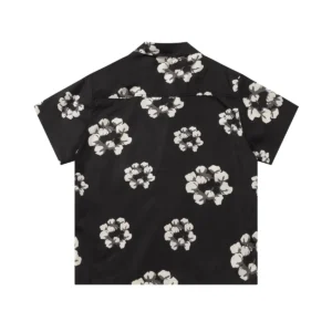 Denim Tears Cotton Wreath Short Sleeve Shirt Black Core Resort