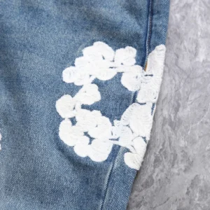 Denim Tears Cotton Wreath Denim Shorts Light Blue
