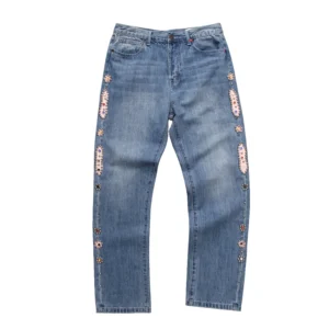 Denim Tears Studded Side Detail Denim Jeans Light Blue