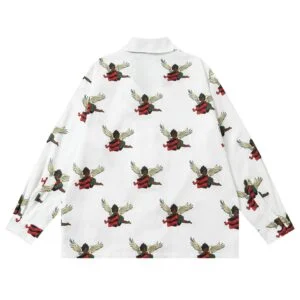 Denim Tears Allover Angel Print Shirt White Graphic