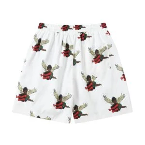 Denim Tears Angel Print Swim Shorts White Red Graphic Edition