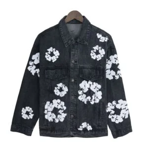 Denim Tears Cotton Wreath Denim Jacket “Washed Black Contrast”