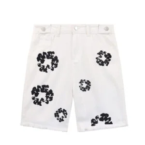 Denim Tears Cotton Wreath Denim Shorts “Mono White Contrast”