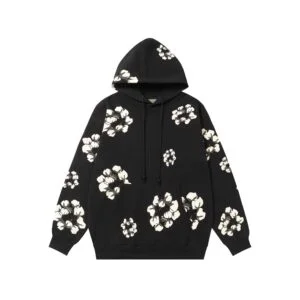 Denim Tears Cotton Wreath Hoodie Black Core Essential