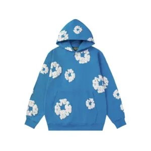 Denim Tears Cotton Wreath Hoodie Blue Bold Statement