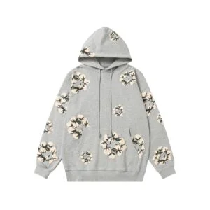 Denim Tears Cotton Wreath Hoodie Grey Essential Blend