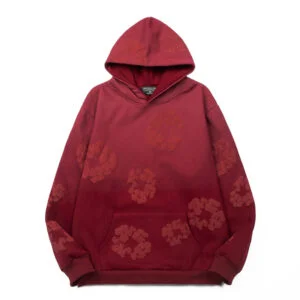 Denim Tears Cotton Wreath Hoodie Red Vintage Wash