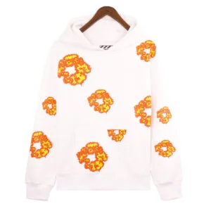Denim Tears Cotton Wreath Hoodie White Flame Print
